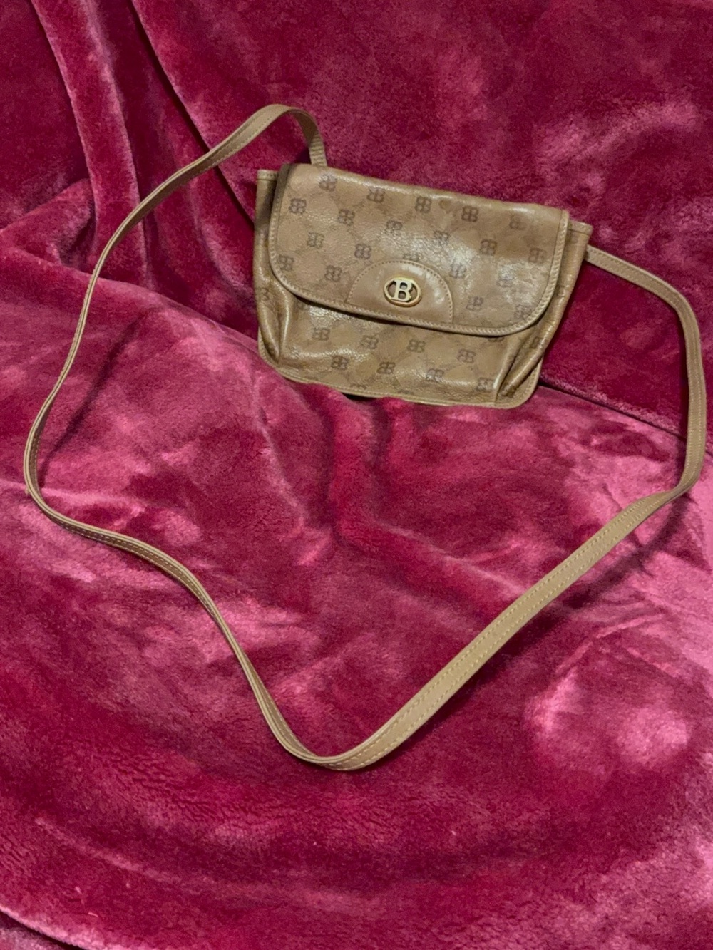 Vintage Bally International Monogram Crossbody Shoulder Bag Made in Italy